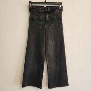 Zara‎ Girl's Size 10 Black Wide Leg Jeans Pre-owned excellent